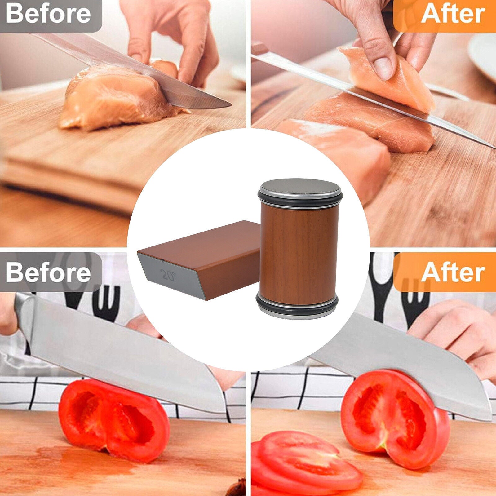 Knife Sharpener Kit Rolling Edge Countertop Knife Sharpener Knife Stone For Cooking
