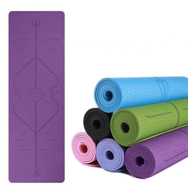 yoga mat two-color 6mm posture line yoga mat fitness mat dupe