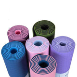 yoga mat two-color 6mm posture line yoga mat fitness mat dupe