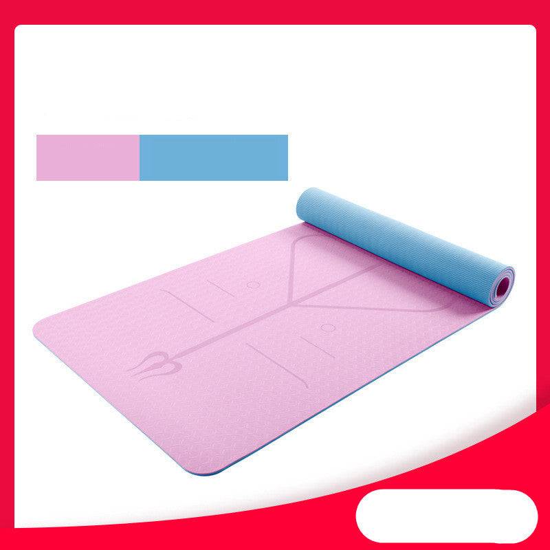 yoga mat two-color 6mm posture line yoga mat fitness mat dupe