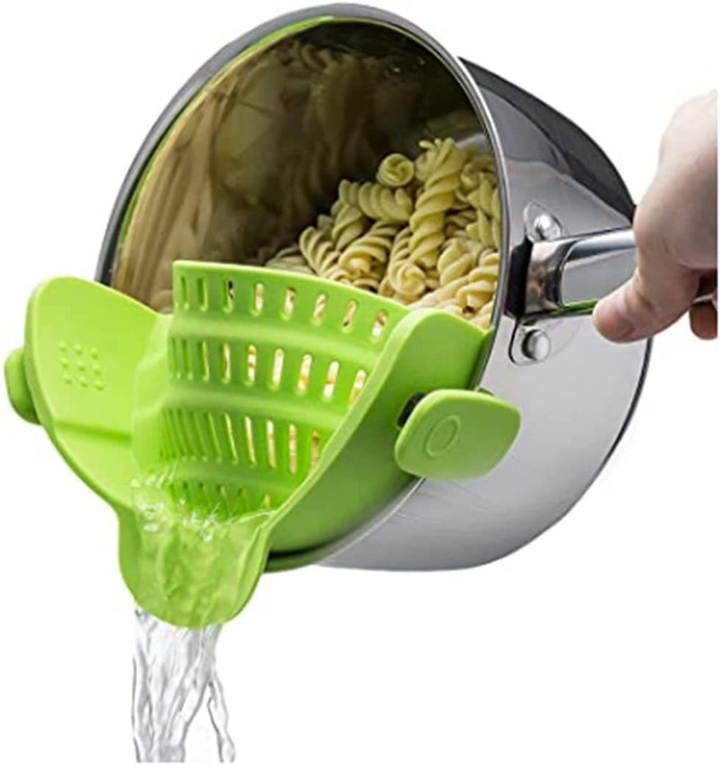 Silicone Pot Strainer Adjustable Silicone Clip On Strainer For Pots Pans And Bowls Kitchen Pot Strainer Hand Held Pot Drainer Fruit Washing Filter For Noodles Pasta Veggies