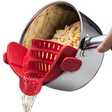 Silicone Pot Strainer Adjustable Silicone Clip On Strainer For Pots Pans And Bowls Kitchen Pot Strainer Hand Held Pot Drainer Fruit Washing Filter For Noodles Pasta Veggies