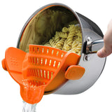 Silicone Pot Strainer Adjustable Silicone Clip On Strainer For Pots Pans And Bowls Kitchen Pot Strainer Hand Held Pot Drainer Fruit Washing Filter For Noodles Pasta Veggies